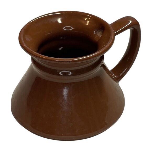 Brown Handmade Ceramic Pottery Handle Round Hot or Cold Coffee/Tea Cup 4" Tall - Picture 1 of 7